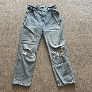 Abercrombie & Fitch The 90's Straight Ultra High Rise distressed jeans